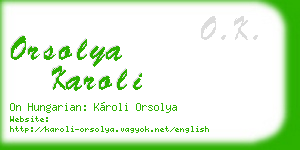 orsolya karoli business card